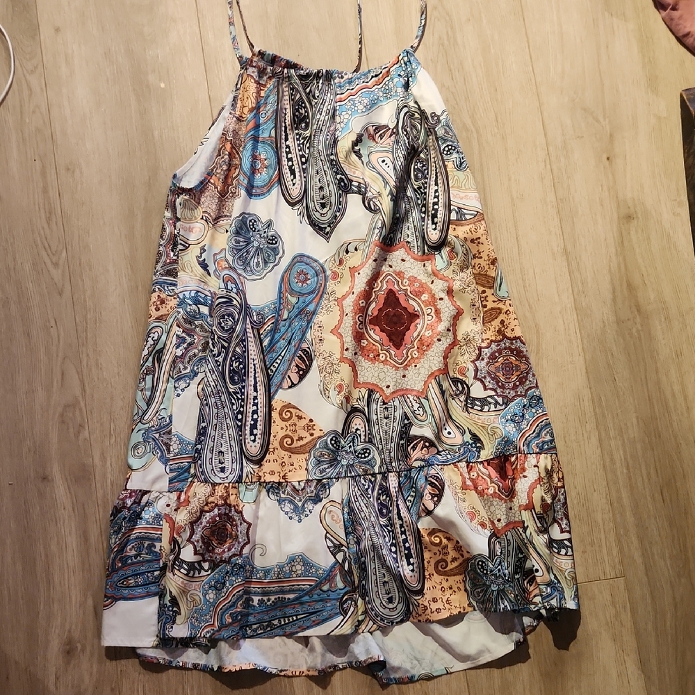 Paisley Print Mini Dress